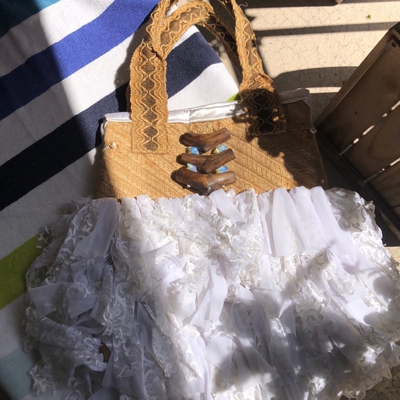 ONE OF A KIND HANDMADE NATURAL BAG. XL. WHITE. - Picture 2 of 8